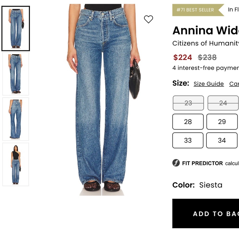 Citizens Of Humanity Annina Wide-Leg Jeans in Blue